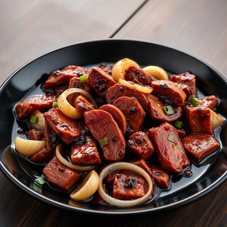 Sliced Beef with Black Pepper Sauce