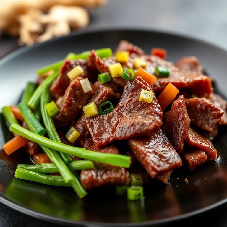Beef with Ginger and Scallion