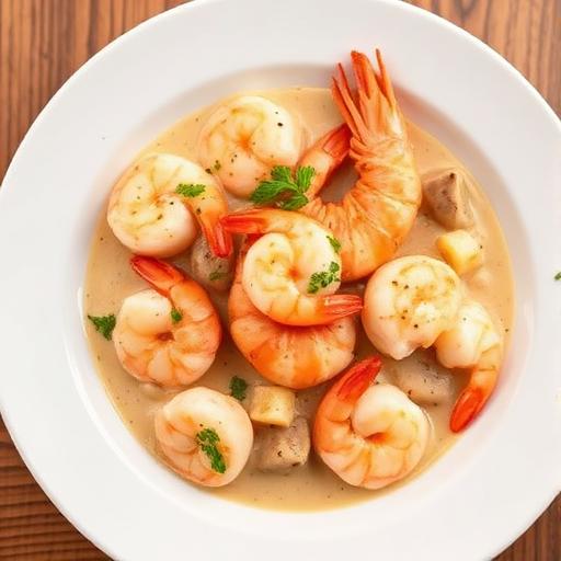 Shrimp with Lobster Sauce with Diced Chicken
