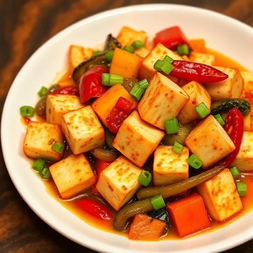 Spicy Garlic Tofu with Mixed Vegetables